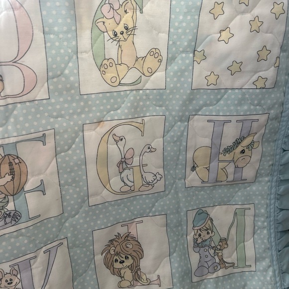 Vintage Precious Moments Alphabet Quilt (has stains/loose threads, but GUC) - Picture 6 of 16